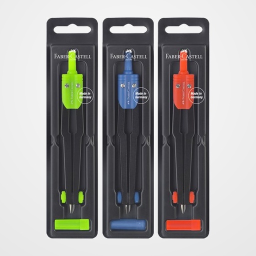 COMPAS FABER-CASTELL ESCOLAR COLORES SURTIDOS (3 col.)
