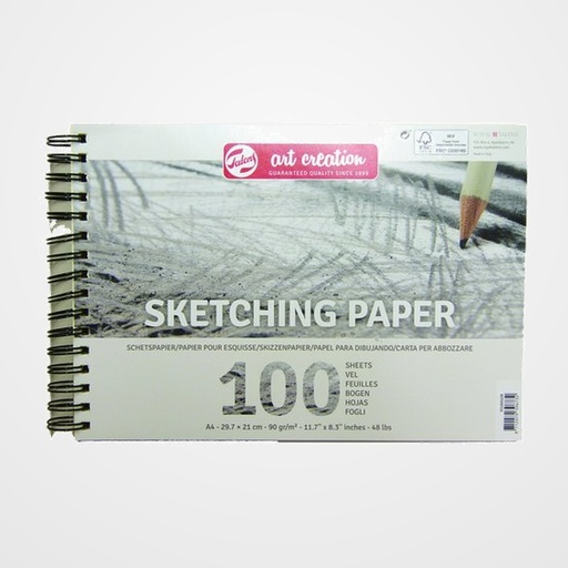 BLOC DE DIBUJO TALENS ART CREATION ESBOZO CON ESPIRAL LISO A4 90g 100h