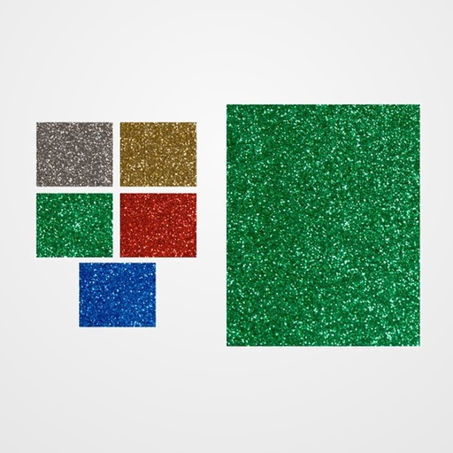 GOMA EVA FIXO KIDS HOJA 22x30 cm PURPURINA AZUL PAQUETE de 5