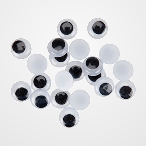 OJOS MOVILES SMART OVALADOS 8 mm. NEGRO PACK de 60