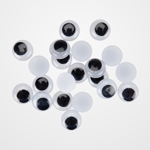 OJOS MOVILES SMART REDONDOS 4 mm. NEGRO PACK de 100