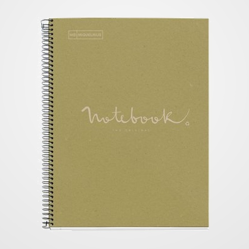 BLOC MIQUELRIUS ECO EMOTIONS NOTEBOOK 1 micro.tapa DURA A4 80h 80g CUADRIC.5x5 ECOLAVERDE