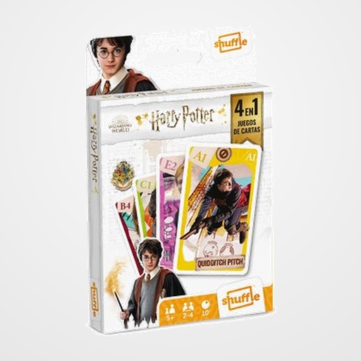 JUEGO CARTAMUNDI SHUFFLE FUN 4 IN 1 HARRY POTTER
