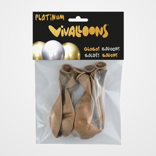 GLOBO VIVALLOONS PLATINUM ORO ROSA BOLSA DE 6