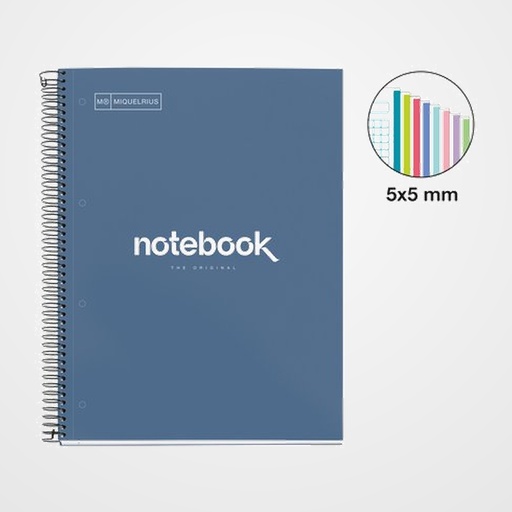 BLOC MIQUELRIUS EMOTIONS NOTEBOOK 8 micro.tapa EXTRA A4 160h 90g CUADRIC.5x5 MARINO