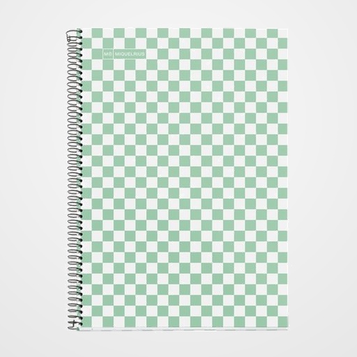 BLOC MIQUELRIUS tapa DURA Fº 80h 90g CUADRIC.4x4 DAMERO VERDE