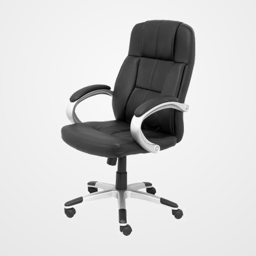 SILLA PIQUERAS Y CRESPO TOBARRA BRAZOS FIJOS MECANISMO BASCULANTE ASIENTO Y RESPALDO TAPIZADO SIMILPIEL NEGRO