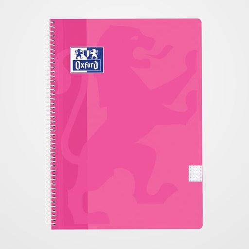 BLOC OXFORD SCHOOL CLASSIC tapa PP Fº 80h CUADRIC.4x4 90g FUCSIA PASTEL
