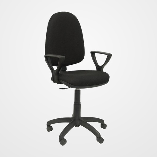 SILLA PIQUERAS Y CRESPO AYNA BRAZOS FIJOS MECANISMO CONTACTO PERMANENTE CON REGULACION DE PROFUNDIDAD ASIENTO Y RESPALDO TAPIZADO BALI NEGRO