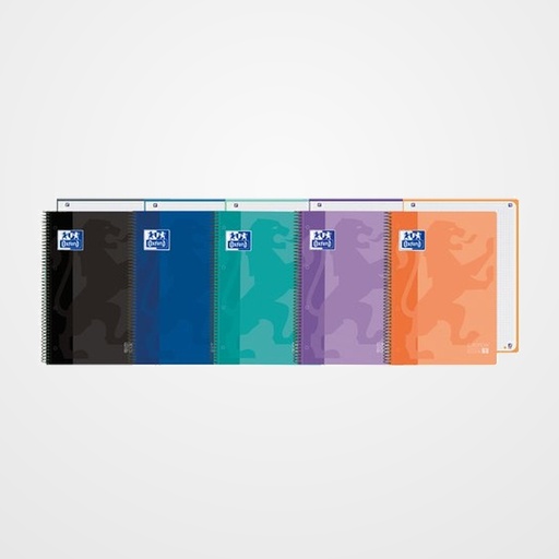 BLOC OXFORD SCHOOL EU.BOOK 1 CLASSIC micro.tapa PP A4+  80h CUADRIC.5x5 90g SURTIDO (5 col.)