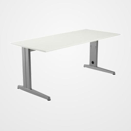MESA ROCADA METAL 180x80 ESTRUCTURA ALUMINIO TABLERO BLANCO