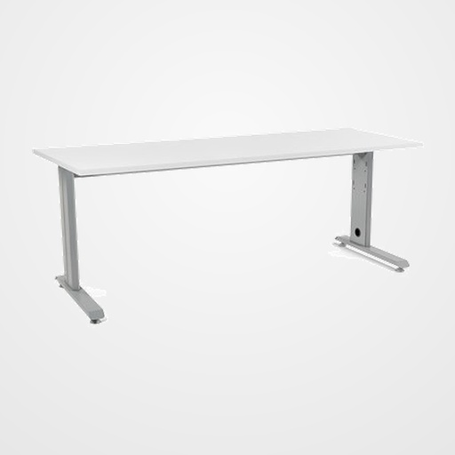 MESA ROCADA METAL 200x80 ESTRUCTURA ALUMINIO TABLERO BLANCO