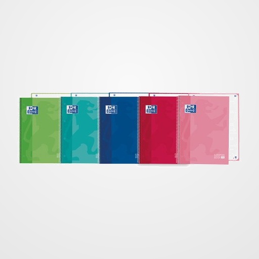 BLOC OXFORD SCHOOL EU.BOOK 1 micro.tapa EXTRA A4+  80h HORIZONTAL 90g SURTIDO (5 col.)