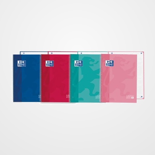 BLOC OXFORD SCHOOL EU.BOOK 1 micro.tapa EXTRA A5+  80h HORIZONTAL 90g SURTIDO (4 col.)