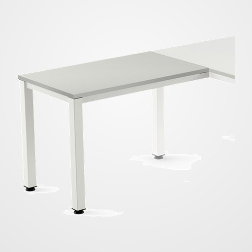 MESA ROCADA EXECUTIVE ALA 100x60 ESTRUCTURA BLANCO TABLERO MELAMINA GRIS