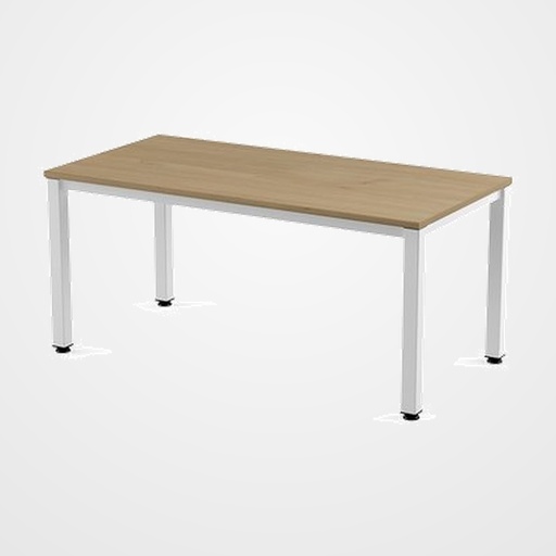 MESA ROCADA EXECUTIVE 140x80 ESTRUCTURA BLANCO TABLERO MELAMINA ROBLE