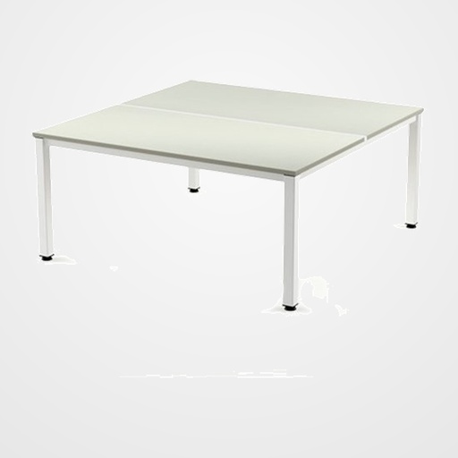 MESA ROCADA EXECUTIVE 160x163 ESTRUCTURA BLANCO TABLERO MELAMINA GRIS