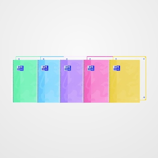 BLOC OXFORD SCHOOL EU.BOOK 1 TOUCH micro.tapa EXTRA A4+  80h DOTS 90g SURTIDO PASTEL (5 col.)