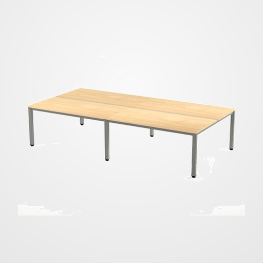 MESA ROCADA EXECUTIVE 163x360 ESTRUCTURA ALUMINIO TABLERO MELAMINA HAYA