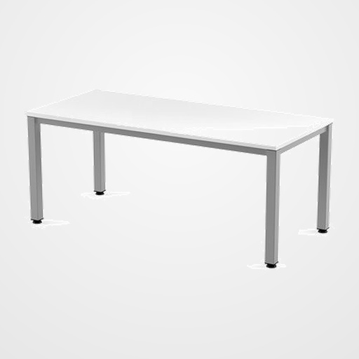 MESA ROCADA EXECUTIVE 180x80 ESTRUCTURA ALUMINIO TABLERO MELAMINA BLANCO