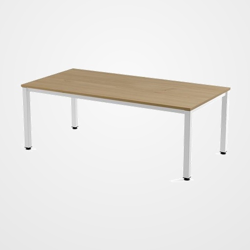 MESA ROCADA EXECUTIVE 200x100 ESTRUCTURA BLANCO TABLERO MELAMINA ROBLE