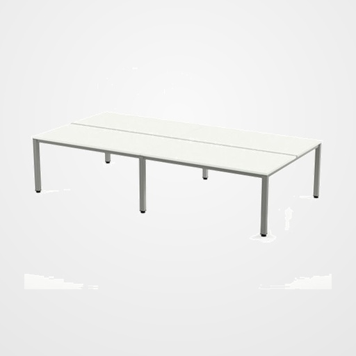 MESA ROCADA EXECUTIVE 320x163 ESTRUCTURA ALUMINIO TABLERO MELAMINA BLANCO