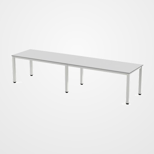MESA ROCADA EXECUTIVE 320x80 ESTRUCTURA BLANCO TABLERO MELAMINA GRIS