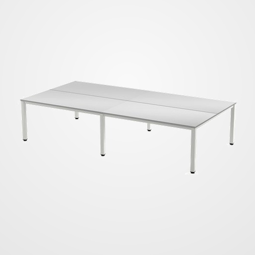 MESA ROCADA EXECUTIVE 360x163 ESTRUCTURA BLANCO TABLERO MELAMINA GRIS
