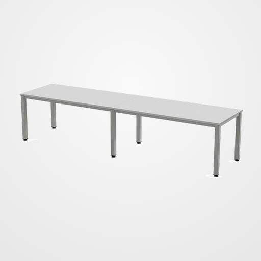 MESA ROCADA EXECUTIVE 360x80 ESTRUCTURA ALUMINIO TABLERO MELAMINA GRIS