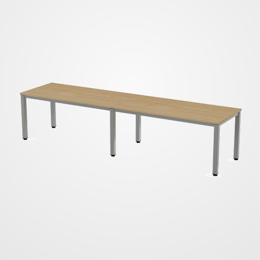 MESA ROCADA EXECUTIVE 360x80 ESTRUCTURA ALUMINIO TABLERO MELAMINA ROBLE