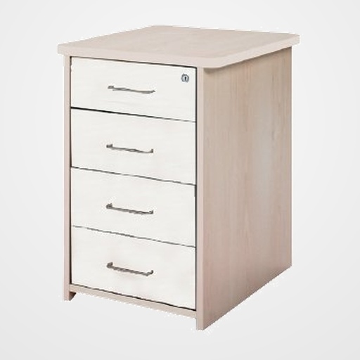 CAJONERA ROCADA 47x60x72 con 4 CAJONES ESTRUCTURA HAYA FRONTALES BLANCO