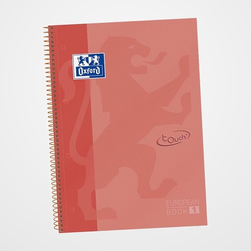 BLOC OXFORD TOUCH EU.BOOK 1 micro.tapa EXTRA A4+ 80h HORIZ. 90g CORAL