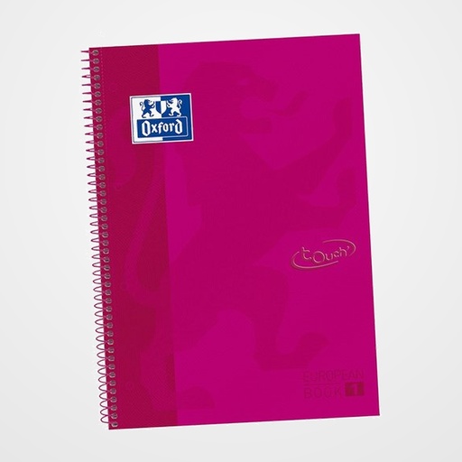 BLOC OXFORD TOUCH EU.BOOK 1 micro.tapa EXTRA A4+ 80h HORIZ. 90g ROSA FRAMBUESA (FUCSIA)