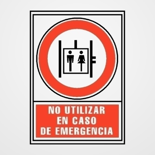 SEÑAL INFORMATIVA  NO UTILIZAR EN CASO DE EMERGENCIA  ROJO
