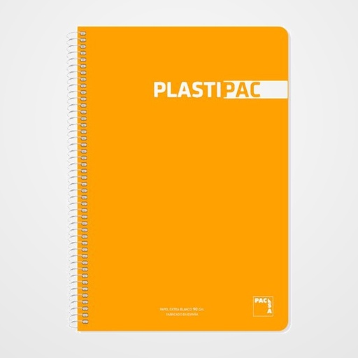 BLOC PACSA PLASTIPAC tapa PP Fº 80h CUADRIC.4x4 90g NARANJA