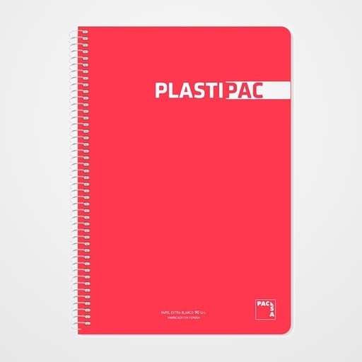 BLOC PACSA PLASTIPAC tapa PP Fº 80h CUADRIC.4x4 90g ROJO OSCURO
