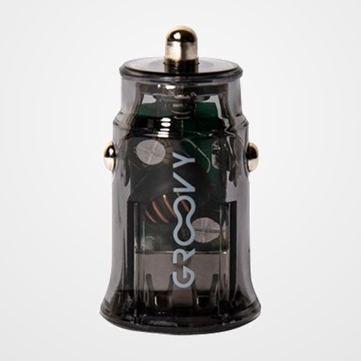 CARGADOR GROOVY DE COCHE 1+1 USB ALTO RENDIMIENTO 3,4A TRANSPARENTE