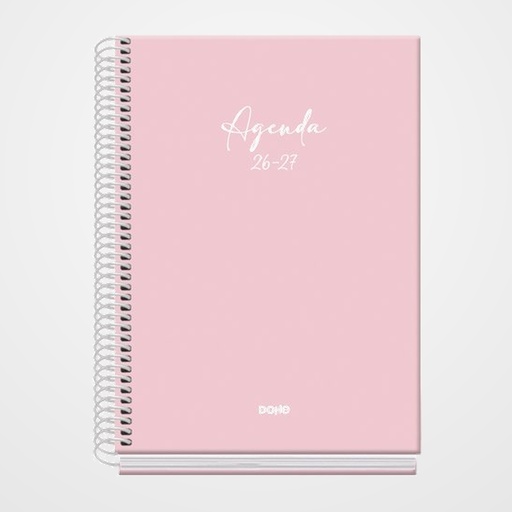 AGENDA ESCOLAR (2026-27) DOHE BASIC SERENITY ESPIRAL tapa EXTRA A5 D/P ROSA