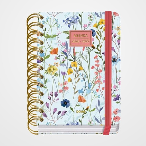 AGENDA ESCOLAR (2026-27) DOHE PREMIUM WIRE-O tapa EXTRA A6 D/P con GOMA EDEN