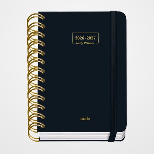 AGENDA ESCOLAR (2026-27) DOHE PREMIUM WIRE-O tapa EXTRA A6 D/P con GOMA NEGRO