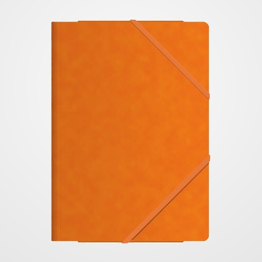 CARPETA de GOMAS y SOLAPAS DOHE Fº CARTON NARANJA