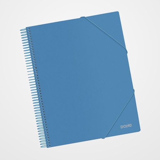 CARPETA FUNDAS (TARIFARIO) DOHE ESPIRAL PP OPACO A4 20 F. AZUL