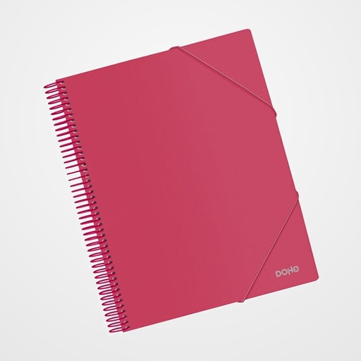 CARPETA FUNDAS (TARIFARIO) DOHE ESPIRAL PP OPACO A4 20 F. ROJO