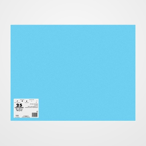 CARTULINA 50x65 DOHE 180g AZUL OCEANO PAQUETE de 25