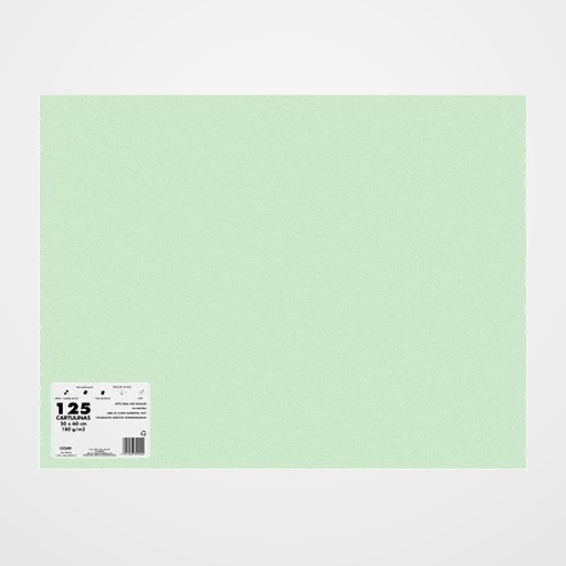CARTULINA 50x65 DOHE 180g VERDE ALFACE PAQUETE de 125