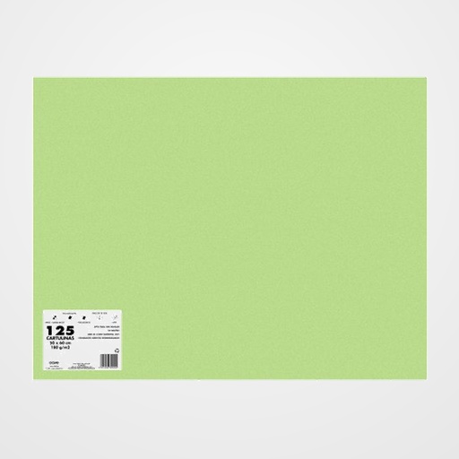 CARTULINA 50x65 DOHE 180g VERDE MONDEGO PAQUETE de 125