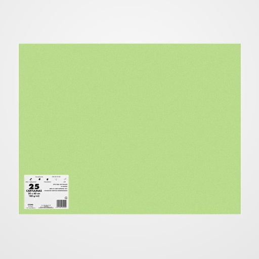 CARTULINA 50x65 DOHE 180g VERDE MONDEGO PAQUETE de 25