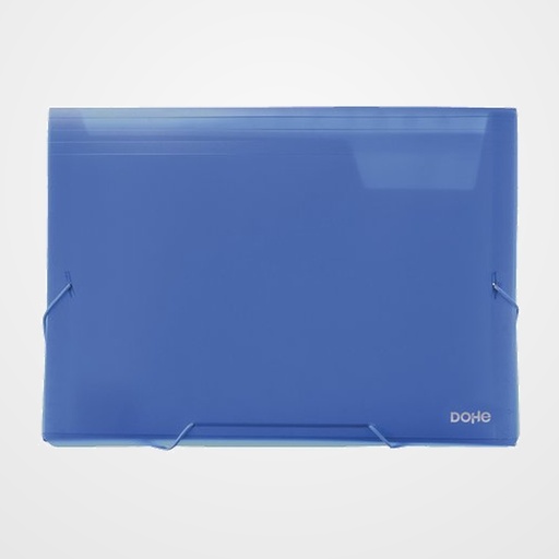 CLASIFICADOR ACORDEON DOHE PP TRANSLUCIDO A4 13 DPTOS. GOMAS AZUL