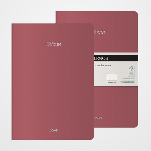 CUADERNO DOHE OFFICER A4 40h 90gr. LISO BURDEOS PACK de 2