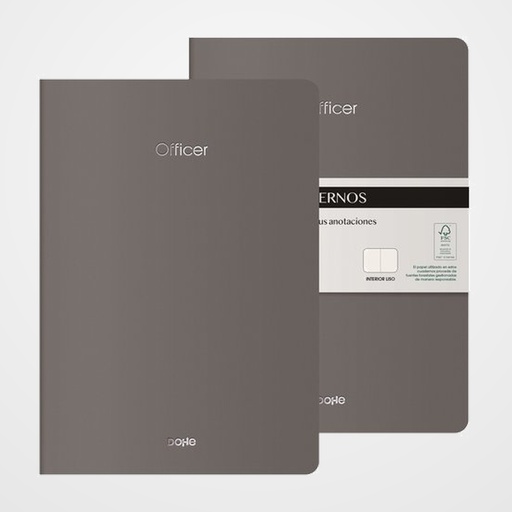 CUADERNO DOHE OFFICER A4 40h 90gr. LISO GRIS PACK de 2